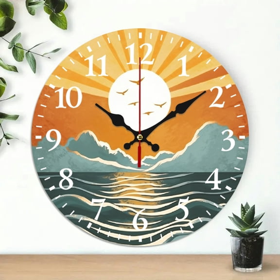 PRATYUS Bird Wall Clock 10 Inch Frameless Decorative Timepiece 10x10in