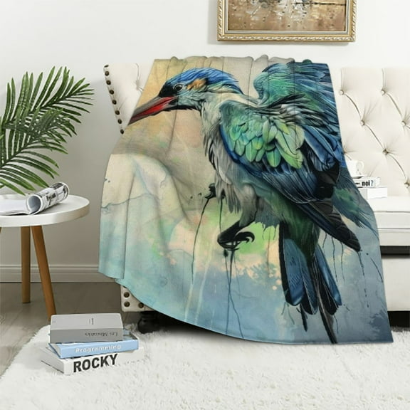 PRATYUS Blanket with Name Text,Bird Hummingbird Super Soft Throw Blanket for Couch Sofa Bed 40x50in