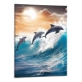thumbnail image 1 of PRATYUS Blue Wave Dolphin Canvas Wall Art Picture 16x20in for Bedroom Living Room Home Decor 16x20in, 1 of 3
