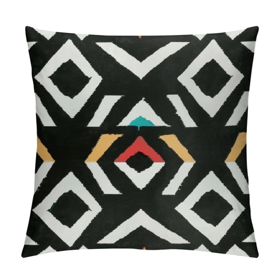 PRATYUS Boho Aztec Pillow Cover Black and White Throw Pillow Cover Exotic Morden Triangle Lattice Cushion Cover Tribal Minimalism Decorative Pillow Cover for Adult Men Women White