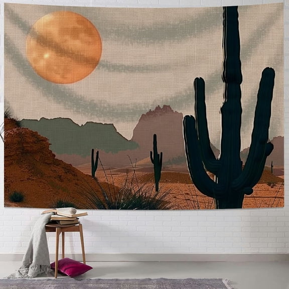 PRATYUS Boho Desert Wall Tapestry - Boho Tapestry Wall Hanging,Western Tapestry, Bohemian Cactus Tapestry, Bohemian Wall Decor, Boho Wall Decor for Living Room 40x30inch