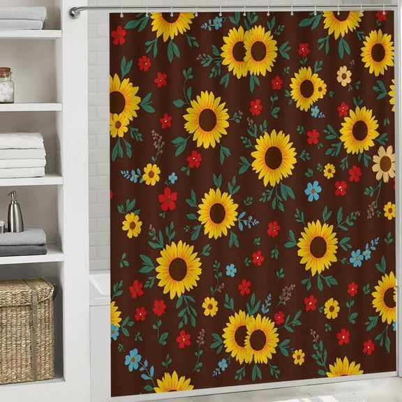 PRATYUS Bright Colorful Small Flowers Waterproof Shower Curtain 70.8x70.8 Inches for Home Bathrooms White