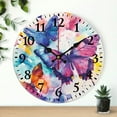 thumbnail image 1 of PRATYUS Butterfly Print Wall Clock, Frameless Round Analog Decorative Hanging Clock for Living Rooms, Kitchens, Dorms, and Offices, 10-Inch Size, Silent Battery Operated 10x10in, 1 of 8