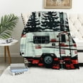 thumbnail image 1 of PRATYUS Camper Flannel  Throw Blanket,Happy Camping Theme Fuzzy Blanket for Bed Sofa Couch,All Season Camping Travel Car Pattern Bed Blanket Breathable Blanket Room Decor 60x80in, 1 of 6