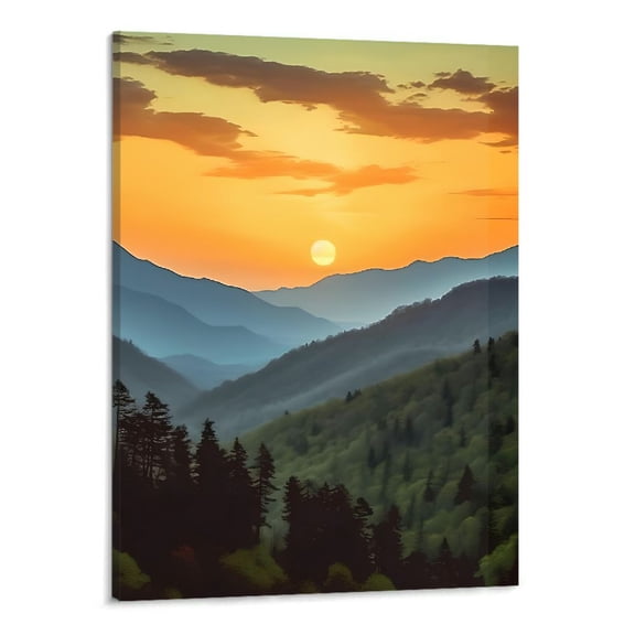 PRATYUS Canvas Print Fall Decor Sunset Scenery Wall Art Picture 16x20in