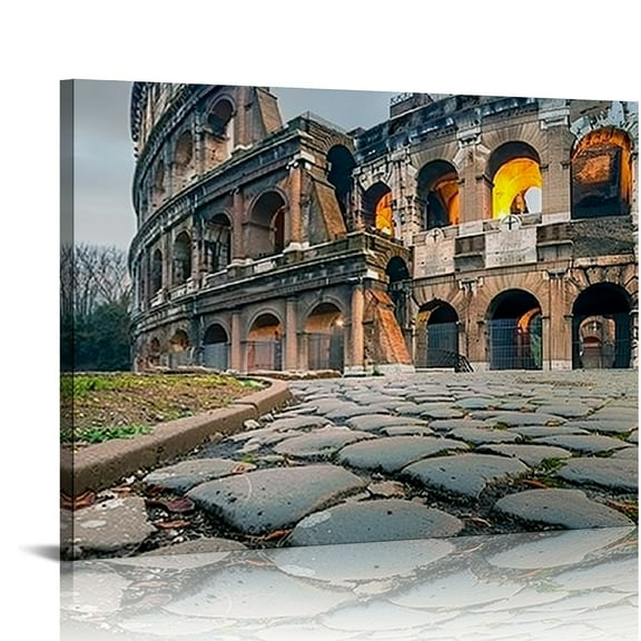 PRATYUS Canvas Prints Wall Art For Home and Office Wall Decor Italy Rome Colosseum Building Canvas Artwork Print Painting Picture City Architectures Modern Framed Wall Art for Living Room 16x12in