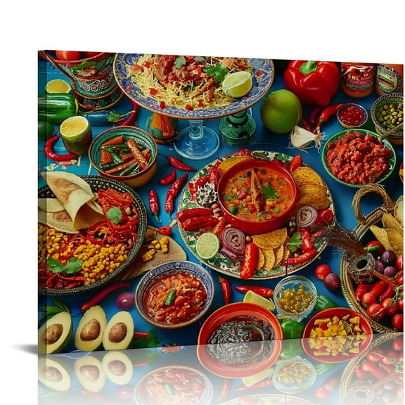 PRATYUS  Canvas Wall Art Fruit and Vegetable Food Picture Dining Room Canvas Painting for Home Wall Decor, Vegetable Food Framed Artwork for Kitchen Restaurant Decoration Ready to Hang