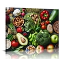 thumbnail image 1 of PRATYUS  Canvas Wall Art Fruit and Vegetable Ingredients Picture Dining Room Canvas Painting for Home Wall Decor, Vegetable Framed Artwork for Kitchen Restaurant Decoration Ready to Hang, 1 of 5