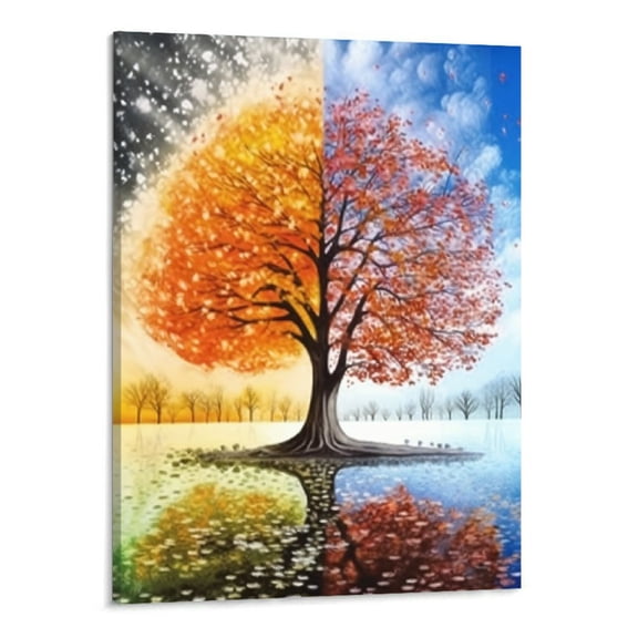 PRATYUS Canvas Wall Art Picture 16x20in for Living Room Bedroom Fall Decor Tree of Life 16x20in