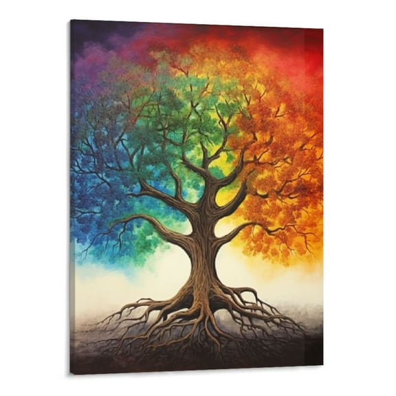 PRATYUS Canvas Wall Art Picture 16x20in for Living Room Bedroom Fall Decor Tree of Life 16x20in