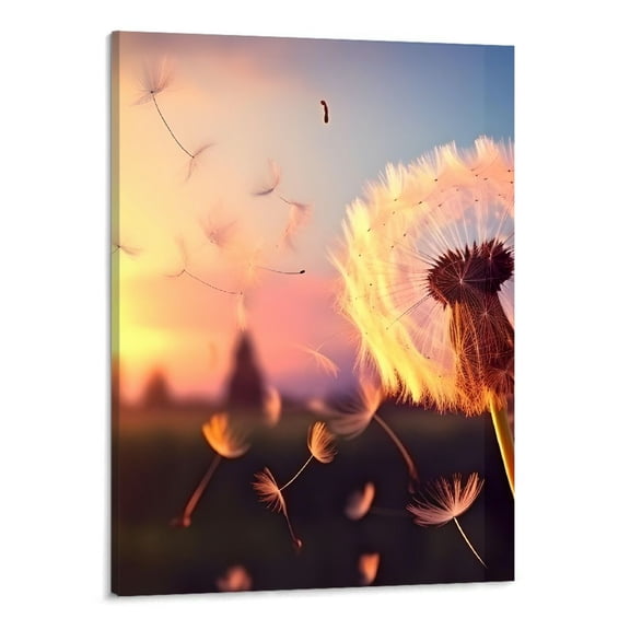 PRATYUS Canvas Wall Art Picture 16x20in for Living Room Bedroom Wall Art Fall Decor Sunset Dandelion 16x20in