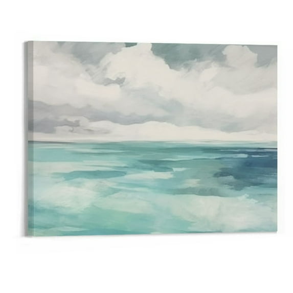 PRATYUS Canvas Wall Art Picture 20x16in for Living Room Bedroom Fall Decor Abstract Seascape 20x16in