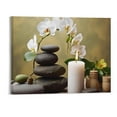 thumbnail image 1 of PRATYUS Canvas Wall Art Picture 20x16in for Living Room Bedroom Fall Decor Basalt and Orchids Art Modern 20x16in, 1 of 3