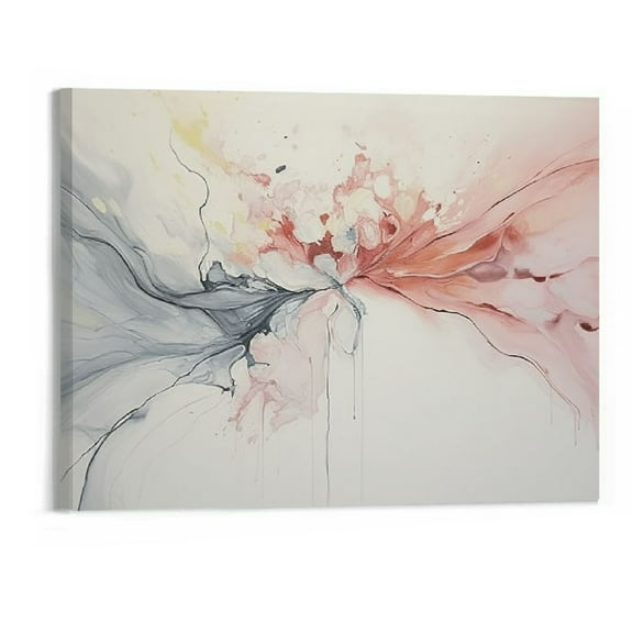 PRATYUS Canvas Wall Art Picture 20x16in for Living Room Bedroom Fall Decor Blush Gray Stream 20x16in