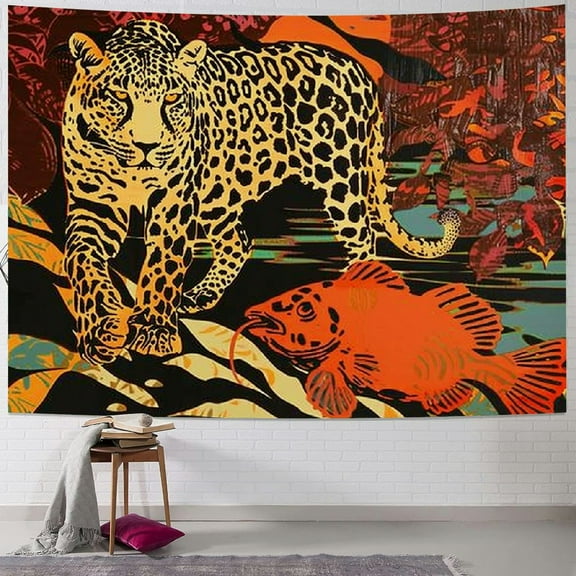 PRATYUS Cheetah Tapestry Leopard Zebra Print Wall Hanging for Kids Boys Teen Room Decor, Wild Animal Skin Print Wall Blanket Tapestries Painting