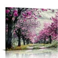 thumbnail image 1 of PRATYUS Cherry Blossom Tree Wall Art Pink Flowers Painting Cherry Blossom Pictures Pink Tree Wall Art Black and White Canvas Prints Tree Canvas Art Cherry Blossom Wall Decor for Bedroom 20x16in, 1 of 6