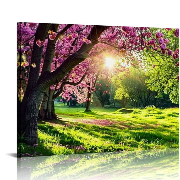 PRATYUS Cherry Tree Blossom Poster Canvas Print Painting Picture Wall Art Bedroom Living Room Decor 16x12in