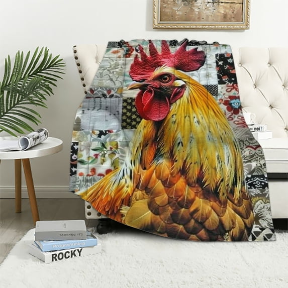 PRATYUS Chicken Blanket for Boys, Funny Kids Throw Blanket for Girls, Lightweight Cute Blankets for Child Sofa Bed Office 40x50in