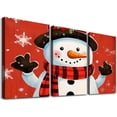 thumbnail image 1 of PRATYUS Christmas Lovely Snowman Ready to Hang Canvas Wall Art 3 Piece Set 12x16x3pcs, 1 of 4