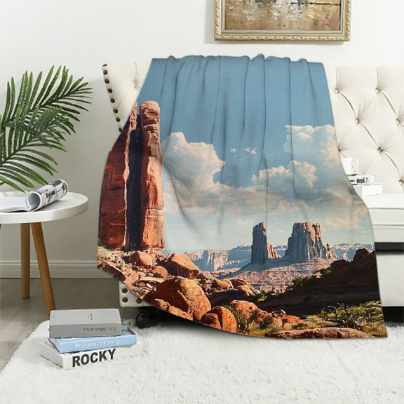 PRATYUS Clouds Throw Blanket for Couch Sofa Bed Home Decor All Seasons - Soft Flannel Material Blanket 60x80in