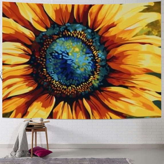 PRATYUS Color Painting Sunflower Tapestry Wall Hanging Fashion Decor Wall Tapestries Art Wall Hanging Tapestry For Bedroom Dorm Living Room Painting
