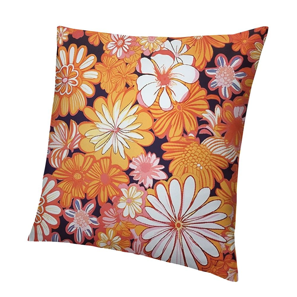 PRATYUS Colorful Groovy Flowers Cushion Covers Hippie Retro Aesthetic