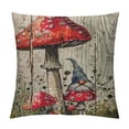 thumbnail image 1 of PRATYUS Colorful Mushroom House Throw Pillow Covers Vintage Wood Background with Lotus Leaf Flower Ladybug Insects Pillow Cases Spring Farmhouse Decorative Cushion Cover 12x12in, 1 of 5