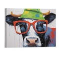 thumbnail image 1 of PRATYUS Coloured Cow Canvas Wall Art Picture 20x16in for Bedroom Living Room Home Decor 20x16in, 1 of 3