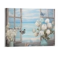 thumbnail image 1 of PRATYUS Cotton Hydrangea Bathroom Wall Art Farmhouse Flower Butterfly Pictures Floral Bathroom Wall Decor Cotton Bathroom Canvas Prints Painting Framed Artwork for Bathroom Bedroom 20x16in, 1 of 3