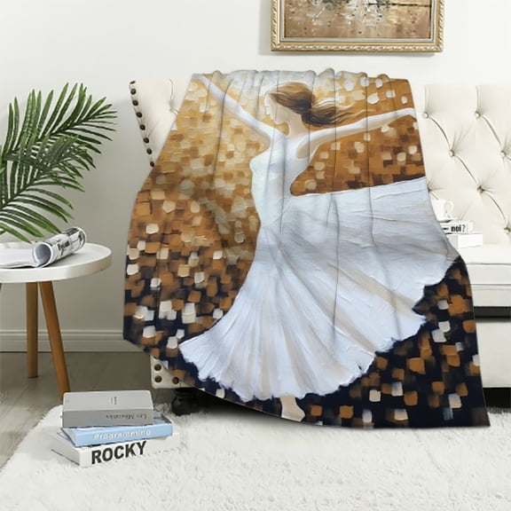 PRATYUS Dancing Woman Flannel Throw Blanket for Sofa Couch, Cozy All Seasons Travel Outdoor Blanket, Summer Desk Work Chair, Long-Lasting Exquisite Gift 40x50in