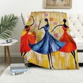 thumbnail image 1 of PRATYUS Dancing Women Throw Blanket for Couch Sofa Bed Office Decor All Seasons Soft Plush Blanket 60x80in, 1 of 6