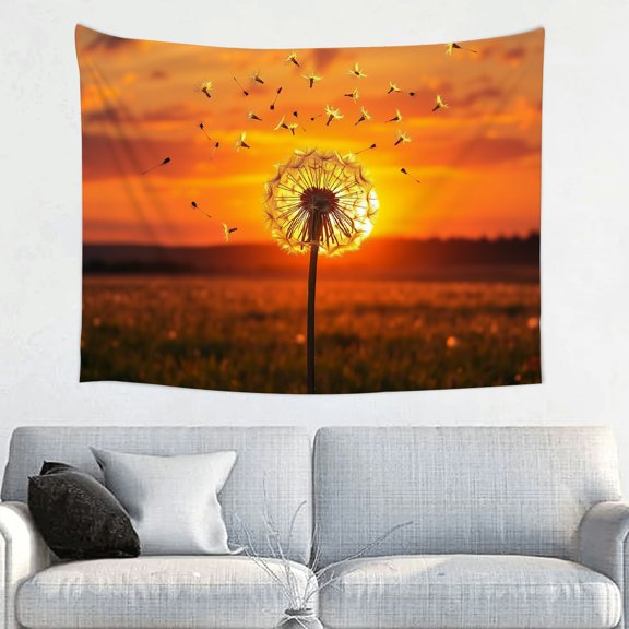 PRATYUS Dandelion Sunset Vibrant Colors Wall Tapestry Art 100% Polyester 40*30in