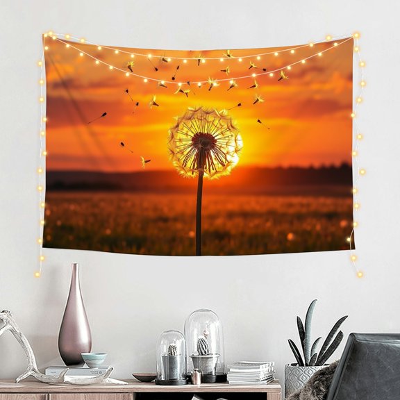 PRATYUS Dandelion Sunset Vibrant Colors Wall Tapestry Art 100% Polyester 60*40in
