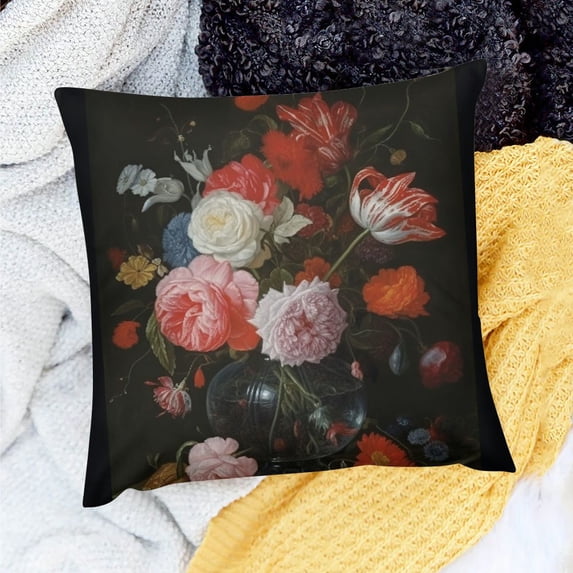 PRATYUS Decor Indoor Flowers Pillow Covers Set for Home Sofa Couch, Soft Linen Material, Party Decor, Birthday Gift 20x20in