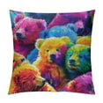 thumbnail image 1 of PRATYUS Decorative Couch Throw Pillow Covers, Square Set Cushion Case, Soft Couch Pillow Covers - Colorful Bears White, 1 of 5