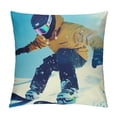 thumbnail image 1 of PRATYUS Decorative Couch Throw Pillow Covers, Square Set Cushion Case, Soft Couch Pillow Covers - Snowboarding 20x20in, 1 of 5