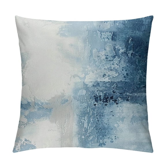 PRATYUS  Decorative Throw Pillow Covers Cases Blue and Grey Abstract Art Painting Modern Double Sided Home Square Decor Pillow Case Cover Cushion Sofa Pillowcases 22x22in