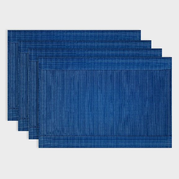 PRATYUS Diagonal Pattern Linen Cloth Table Mats Set of 4 for Birthday, Christmas, Restaurants, Buffets - Home Decoration 18x12in