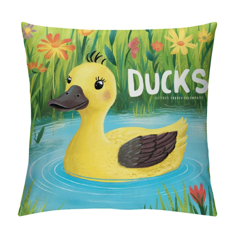 PRATYUS Duck Pillow Cover,Duck Decor Throw Pillow Cover ,Just A Girl