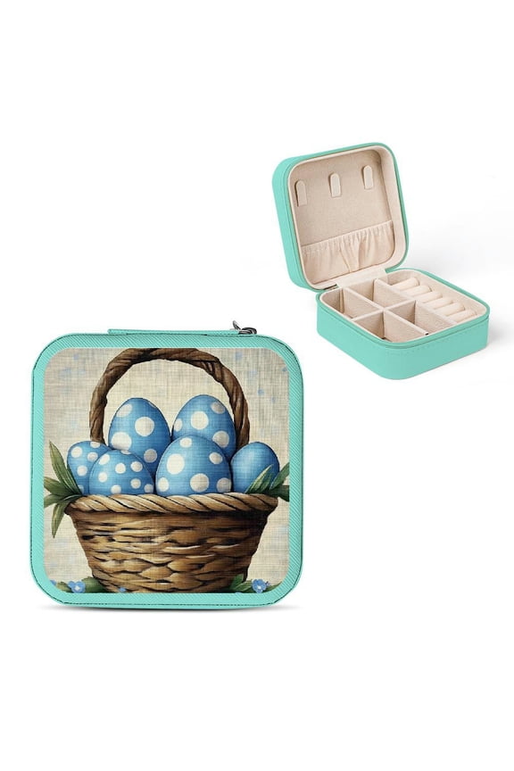 Easter Decoration PU Leather Jewelry Box for Travel Essentials Green