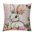 thumbnail image 1 of PRATYUS  Easter Pillow Covers Happy Easter Bunny Pink Throw Pillow Covers Hello Spring Easter Eggs Cushion Case for Sofa Couch 18x18in, 1 of 5