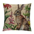 thumbnail image 1 of PRATYUS Easter Rabbit Pillow Covers Farmhouse Retro Postcards Easter Egg Rabbit Bunny Violet Hydrangea Floral Dragonfly Pillow Cases Throw Cushion Cover for Home Sofa Office  22x22in, 1 of 5