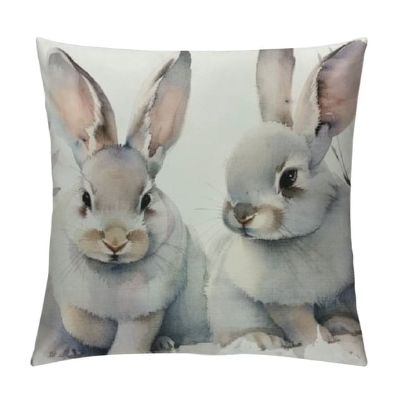 PRATYUS Easter Rabbits Throw Pillow Case Cushion Cover Spring Home Decoration White