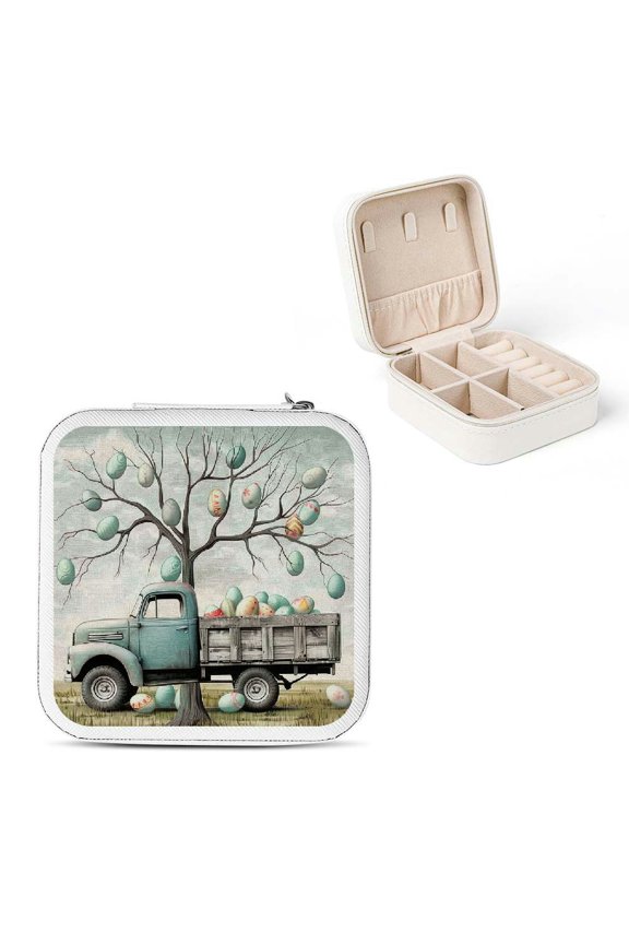 Egg Tree Travel Jewelry Box For Rings Necklaces Earrings White