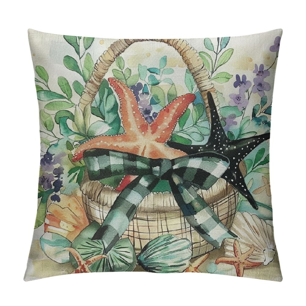 PRATYUS Eucalyptus Leaves Starfish Throw Pillow Covers, Seasonal Spring