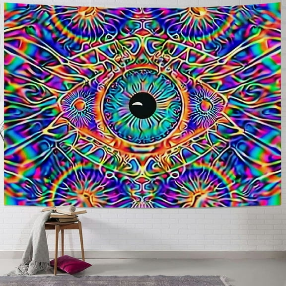 PRATYUS Eyes Tapestry Boho Mandala Tapestries Hippie Wall Tapestry Large Colorful Tapestry Wall Hanging Trippy Abstract Tapestry for Bedroom Painting