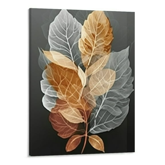 PRATYUS Fall Decor Abstract Leaf Canvas Wall Art Picture 16x20in for Living Room Bedroom Art Modern 16x20in