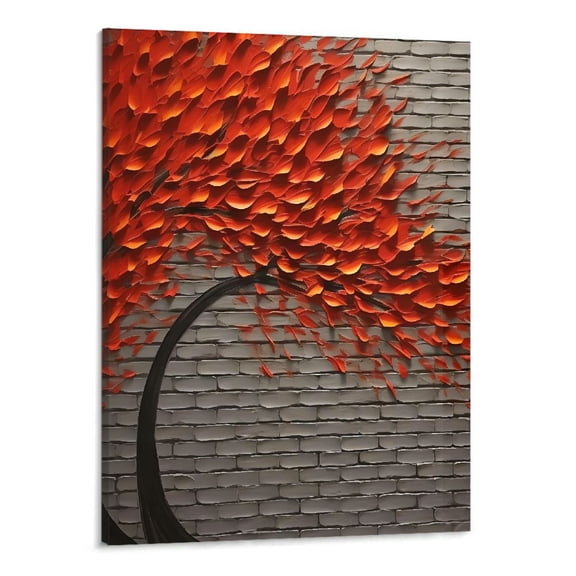 PRATYUS Fall Decor Abstract Painting Mangrove Tree Canvas Wall Art Picture 16x20in