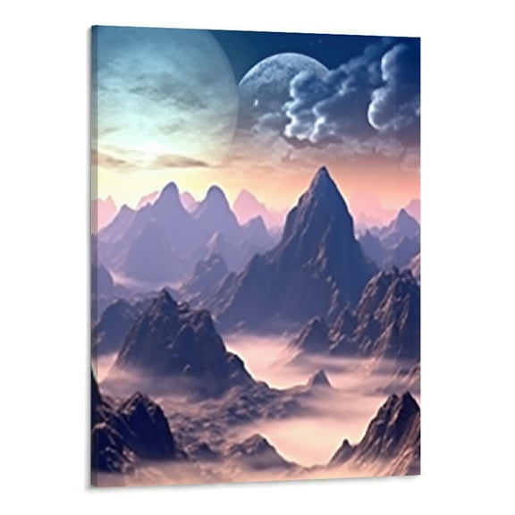 PRATYUS Fall Decor Amazing Outer Space Canvas Wall Art Picture 16x20in for Living Room Bedroom 16x20in