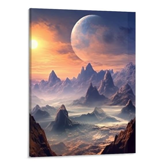 PRATYUS Fall Decor Amazing Outer Space Canvas Wall Art Picture 16x20in for Living Room Bedroom 16x20in